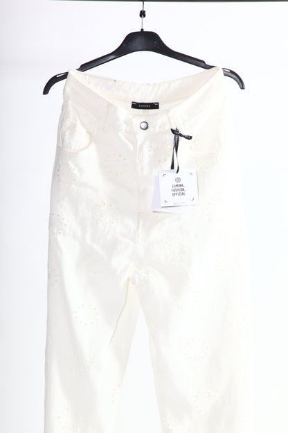 Pantaloni bianchi Denim traforato